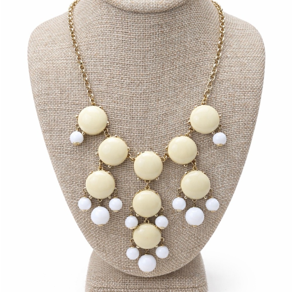 J. Crew Gold-Tone Cream & White Bib Necklace